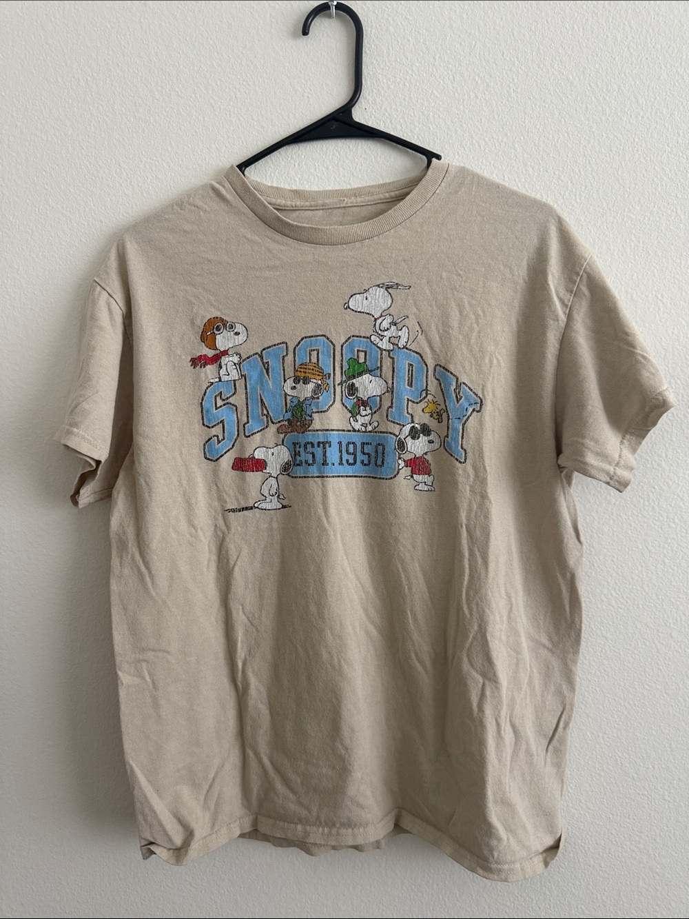 Peanuts Tan Snoopy Graphic Short Sleeve Tee